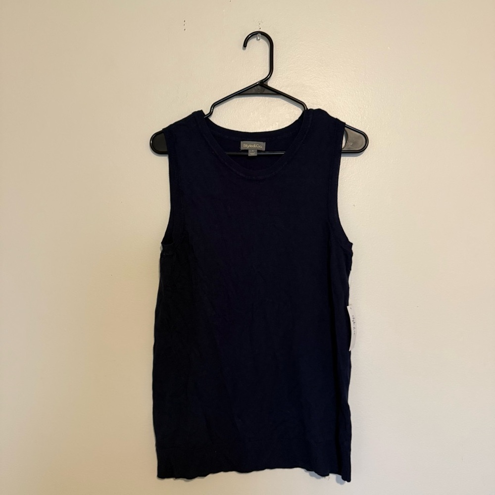 Style & Co. | Dark Blue Tank Top Sweater Material